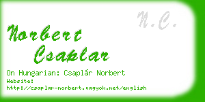 norbert csaplar business card